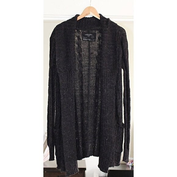 All Saints Jack's Place Flex Knit Alpaca Cardigan, Black - sz 12 - Picture 3 of 7